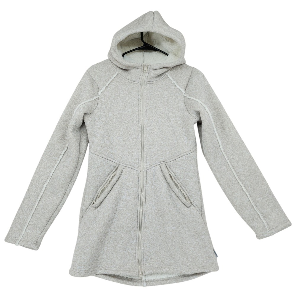 Avalanche Full Zip Hoodie Small Womens Oatmeal Sherpa Lined Fleece Jacket Parka